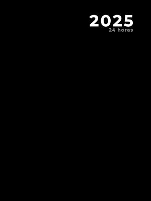 Planificador diario / Agenda 2025 , 24 horas, negro cl&aacute;sico (365 d&iacute;as): Agenda Anual | Formato Lago - 20,95cm x 27,94cm | 372 p&aacute;ginas | cubierta del libro: mate y tapa dura