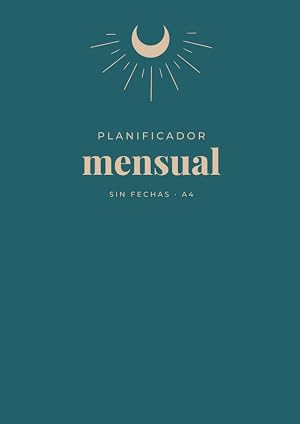 Planificador Mensual sin fechas grande. Tama&ntilde;o A4: Planner Mensual | Agenda Mensual