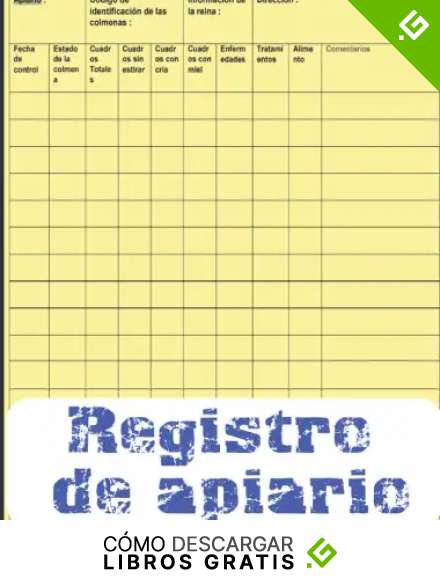 Registro De Apiario: Libreta o cartilla Fichas de control de colmenas profesional Granjero de abejas libro apicultura / registro regalo apicultor, ... Paginas, 22x28 CM, Soft Cover, acabado Mate