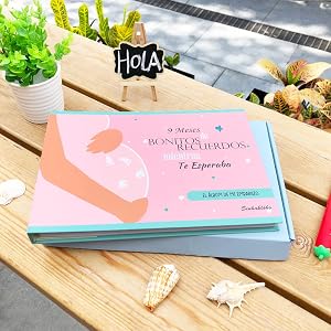 Sinhakl&oacute;ho Diario/Libro/Agenda del Embarazo Semana a Semana | 9 Meses De Bonitos Recuerdos Mientras Te Esperaba, &Aacute;lbum Embarazadas para Fotos, Ecograf&iacute;as e Informaci&oacute;n, 8 Hojas Pegatinas Lindas