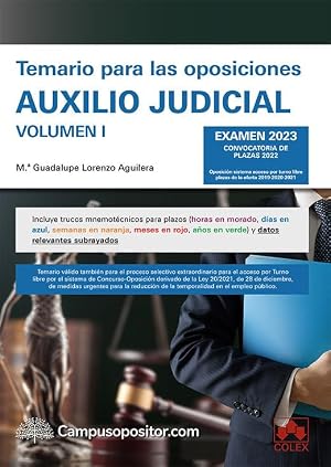 Temario para las oposiciones de Auxilio judicial 2023 (I): VOLUMEN I: 1 (Campus Opositor)