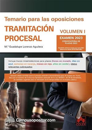 Temario para las oposiciones de Tramitaci&oacute;n procesal 2023 (I): VOLUMEN I: 1 (Campus Opositor)
