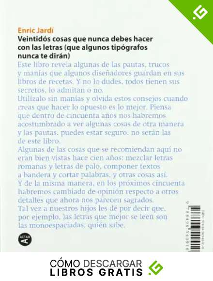 Veintid&oacute;s consejos sobre tipograf&iacute;a (ACTAR)