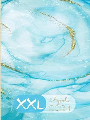 XXL Agenda 2024: Grande diaria A4 , Planificador diario y mensual, calendario 12 meses por horas, espa&ntilde;ol , Organizador 2024 Planificador diario 365 d&iacute;as - 12 meses - - de enero a diciembre 2024